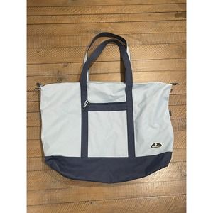 Samsonite Yacht Travel Tote Duffle Bag Two Tone Baby/Navy Blue Canvas Zippered